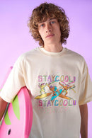 Stay Cool 'Surf' T-Shirt (Cream) - Fresh N Fitted Inc