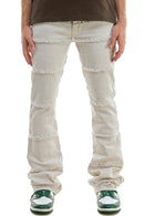 KDNK 'Panelled' Stacked Jeans KNB3267 (Cream) - FRESH N FITTED