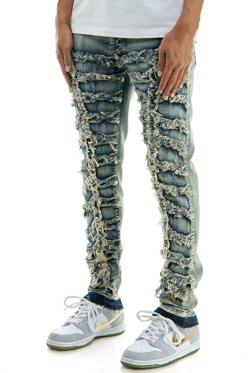 KDNK 'Ribcage' Skinny Denim (Blue) KND4626 - FRESH N FITTED