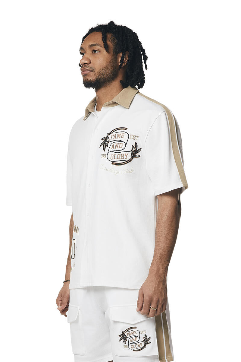 Smoke Rise 'Country Club' Waffle Shirt (Khaki) KT24275 - FRESH N FITTED