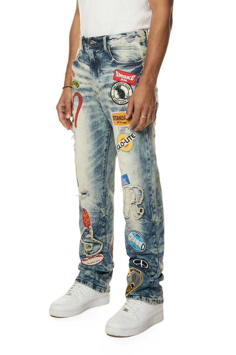 Smoke Rise 'Multi Patch' Denim (Metro Blue) JP24126 - FRESH N FITTED