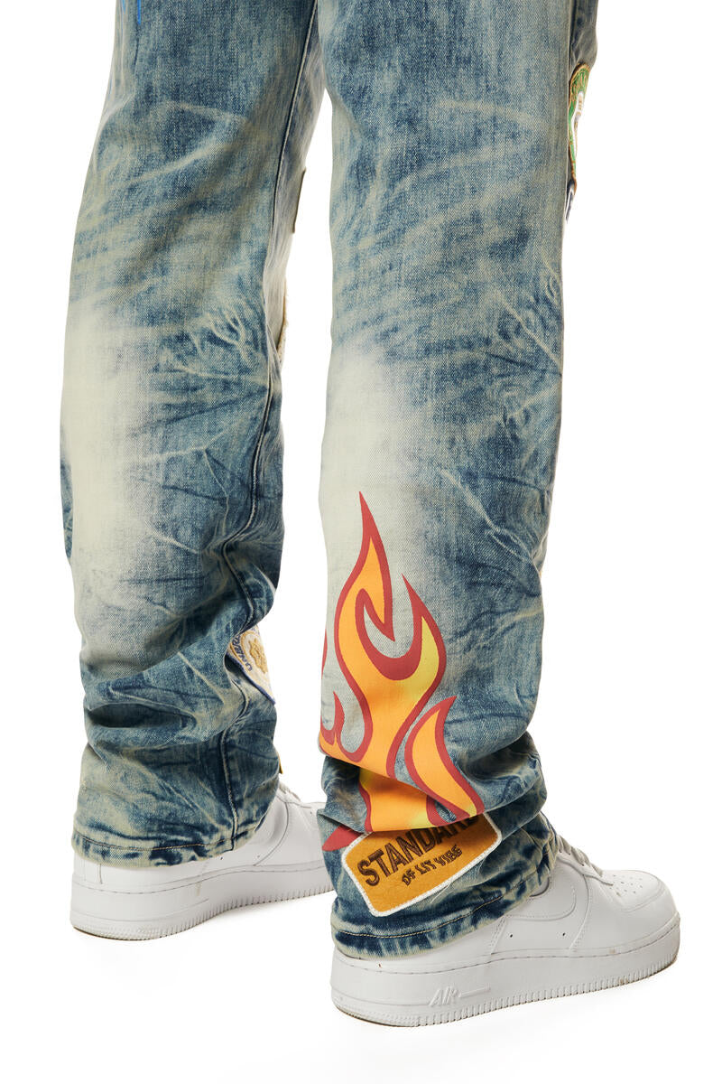 Smoke Rise 'Multi Patch' Denim (Metro Blue) JP24126 - FRESH N FITTED