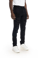 Smoke Rise 'Heavy Rip and Repair' Denim (Jet Black) JP20634R2 - FRESH N FITTED