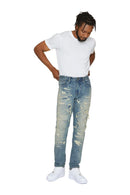 Smoke Rise 'Heavy Distressed' Denim (Lisbon Blue) JP23517 - FRESH N FITTED
