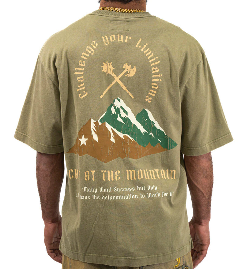 Juren 'Chip At The Mountain' T-Shirt (Olive) - FRESH N FITTED