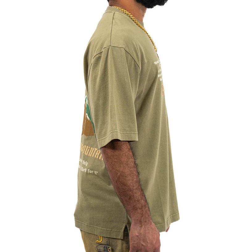 Juren 'Chip At The Mountain' T-Shirt (Olive) - FRESH N FITTED
