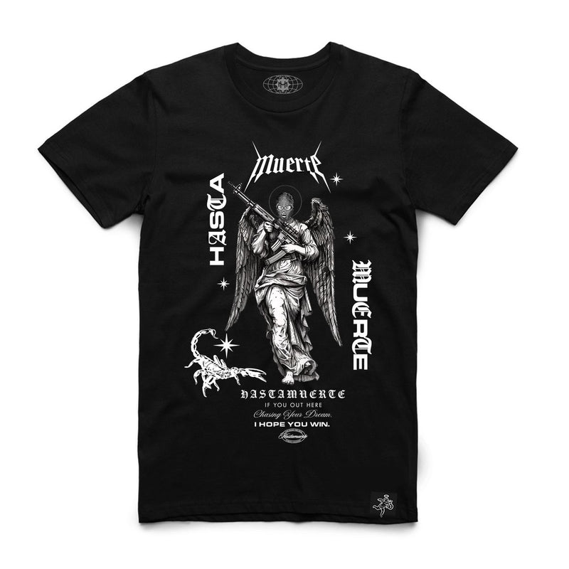 Hasta Muerte 'Guardian Angel' T-Shirt (Black) - FRESH N FITTED