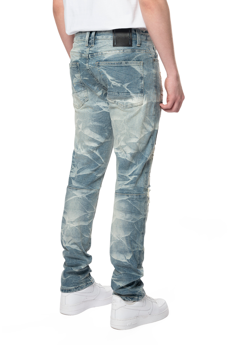 Smoke Rise 'Wav Clyde' Varsity Patch Denim (Clyde Blue) JP24545 - FRESH N FITTED