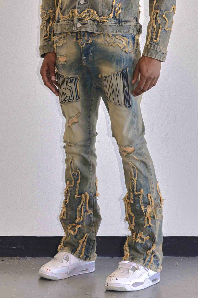 First Row 'Western' Stacked Denim (Medium Stone) - FRESH N FITTED
