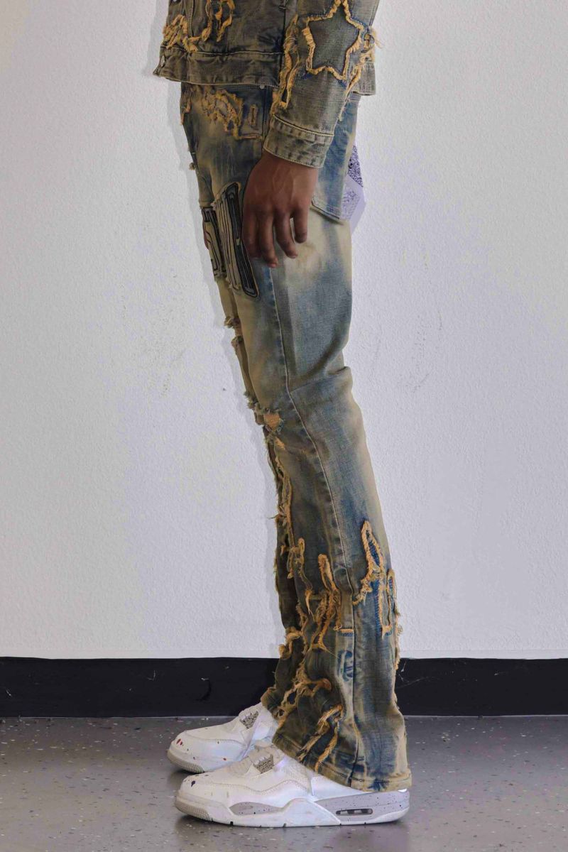 First Row 'Western' Stacked Denim (Medium Stone) - FRESH N FITTED