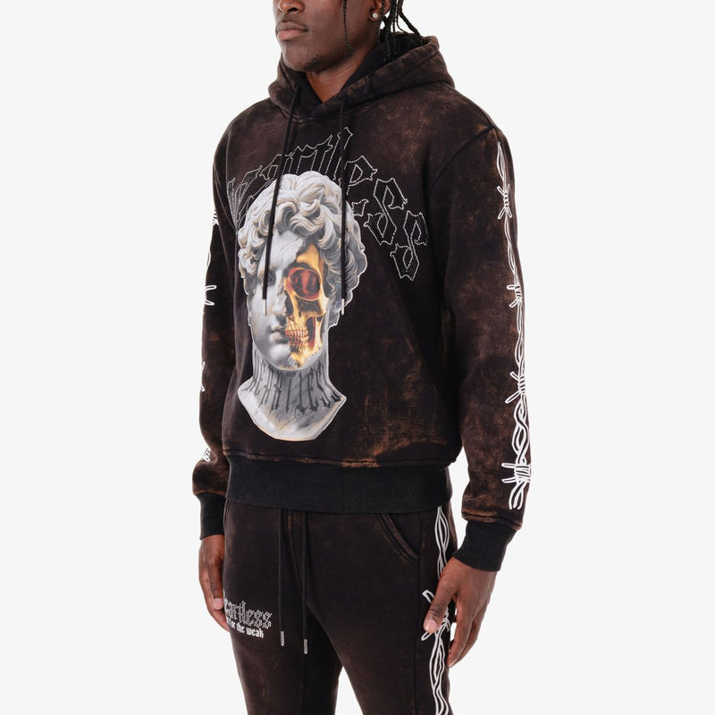 Copper Rivet 'Heartless' Hoodie (Black/Bleached) 431085 - FRESH N FITTED