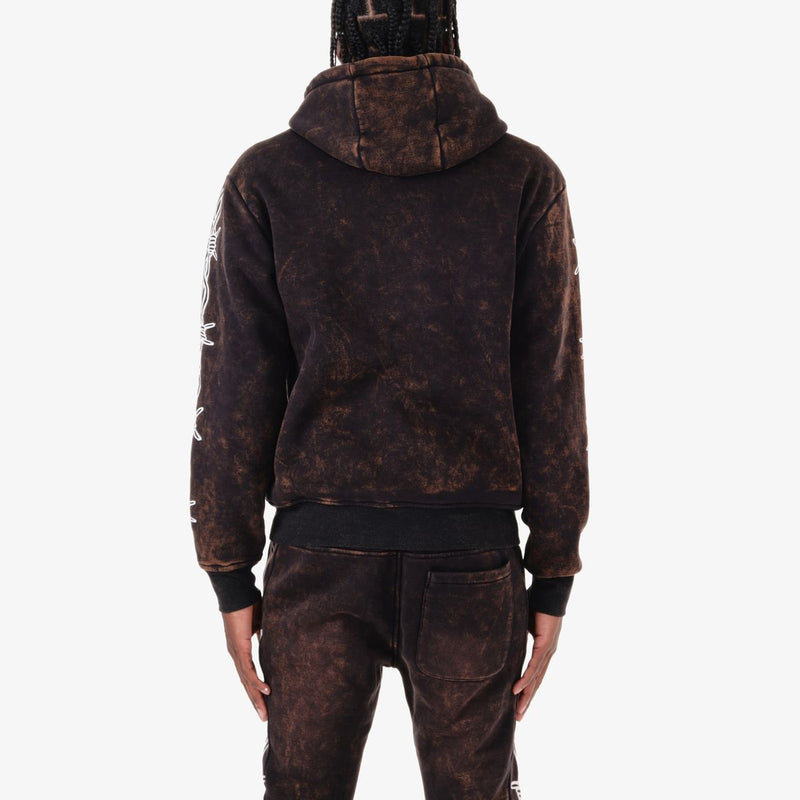 Copper Rivet 'Heartless' Hoodie (Black/Bleached) 431085 - FRESH N FITTED