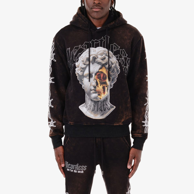 Copper Rivet 'Heartless' Hoodie (Black/Bleached) 431085 - FRESH N FITTED