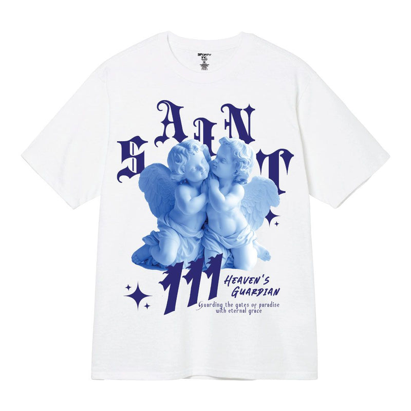 3Forty Inc. 'Saint Printed' T-Shirt (White) - FRESH N FITTED