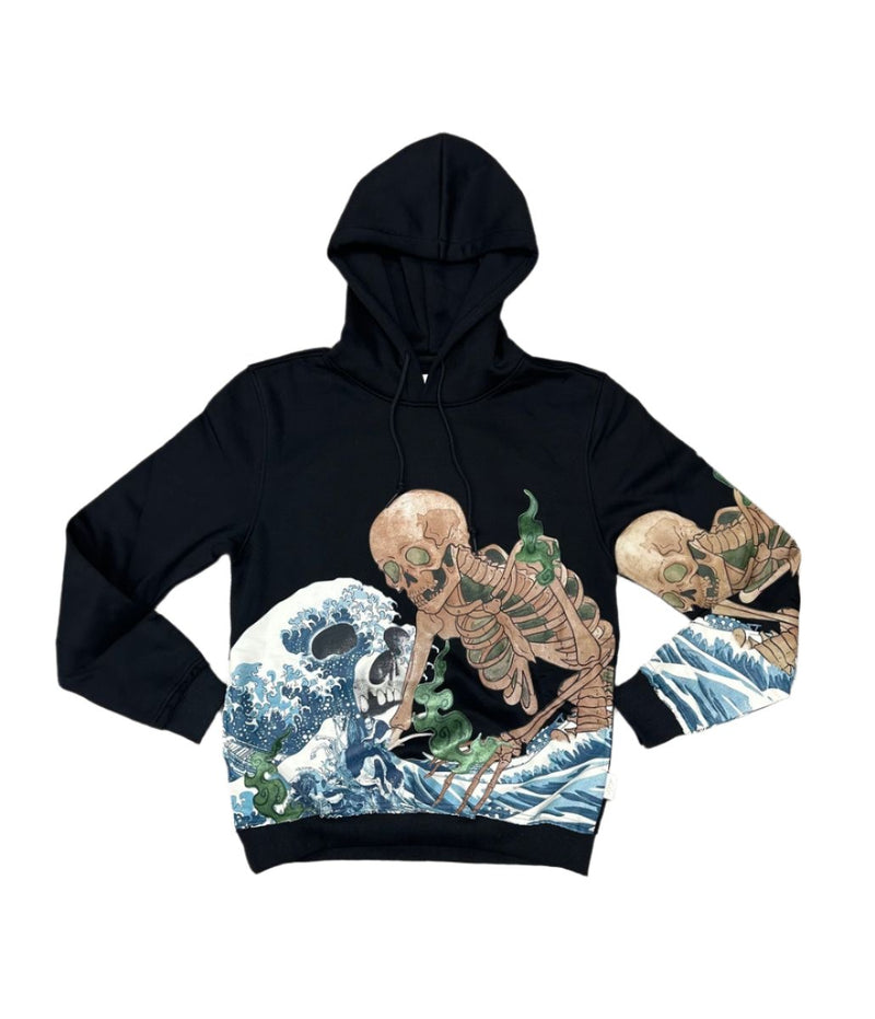 Last Project 'Skull Wave' Hoodie (Black) LPH262 - FRESH N FITTED