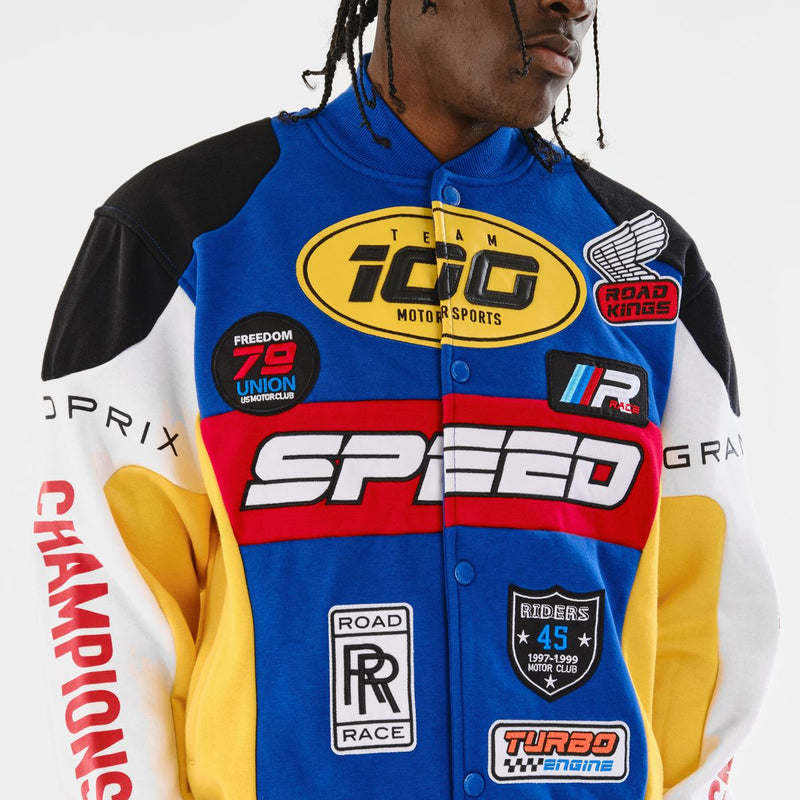 Copper Rivet 'Speed Racing' Fleece Jacket (Royal) 431082 - FRESH N FITTED