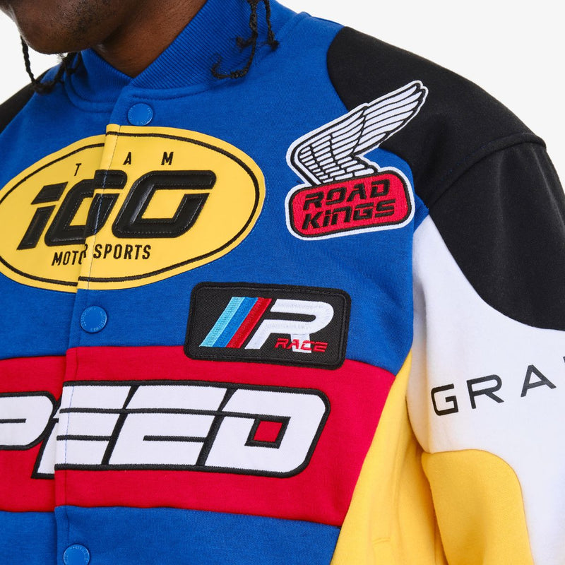 Copper Rivet 'Speed Racing' Fleece Jacket (Royal) 431082 - FRESH N FITTED