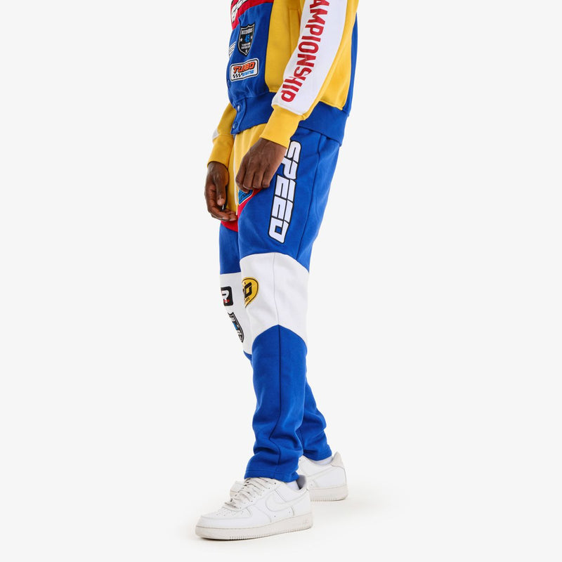 Copper Rivet 'Speed' Fleece Sweat Pants (Royal) 431582 - FRESH N FITTED