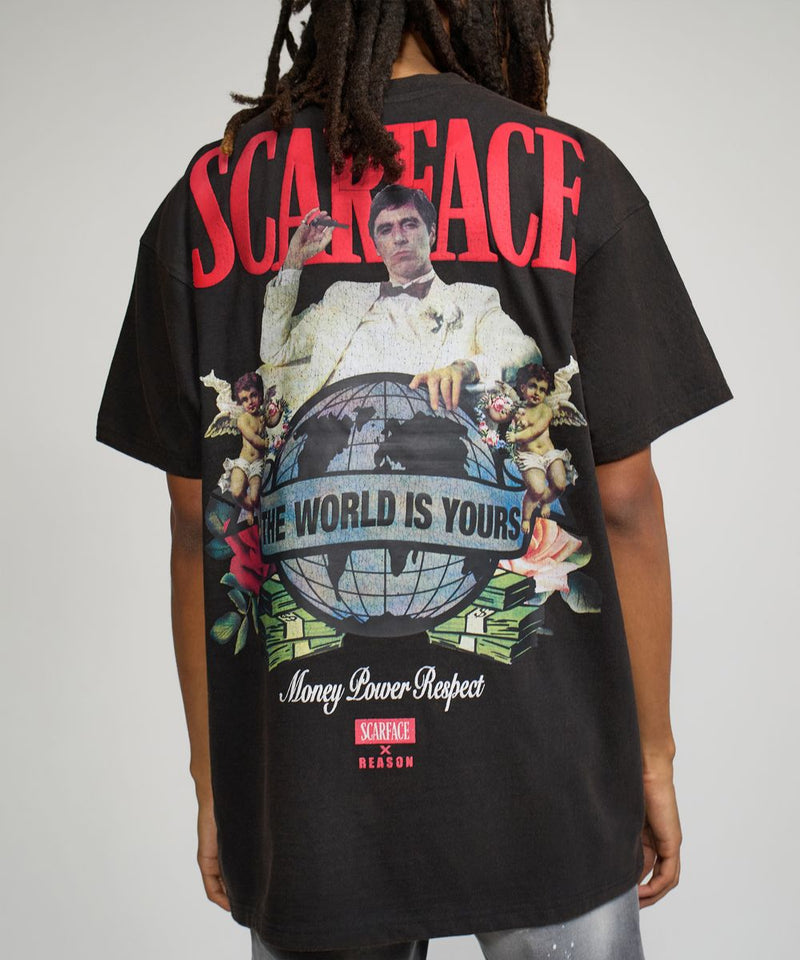 Reason 'Scarface The World Is Yours' Washed Tee (Black) FJ24-23