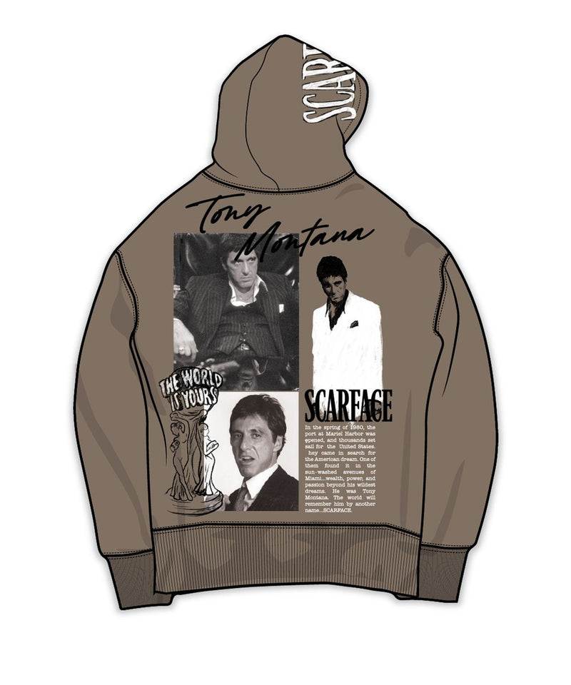 Reason 'Scarface' Zip Up Hoodie (Brown) RE5-015