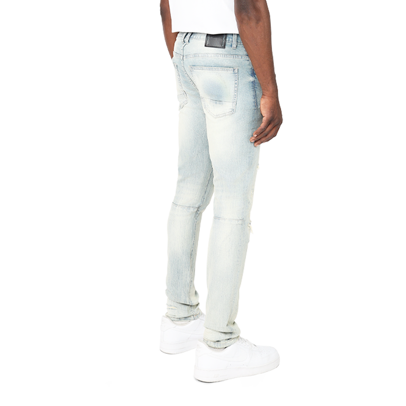 Smoke Rise 'Distressed Rip & Repair' Denim (Seville Blue) JP23103 - FRESH N FITTED