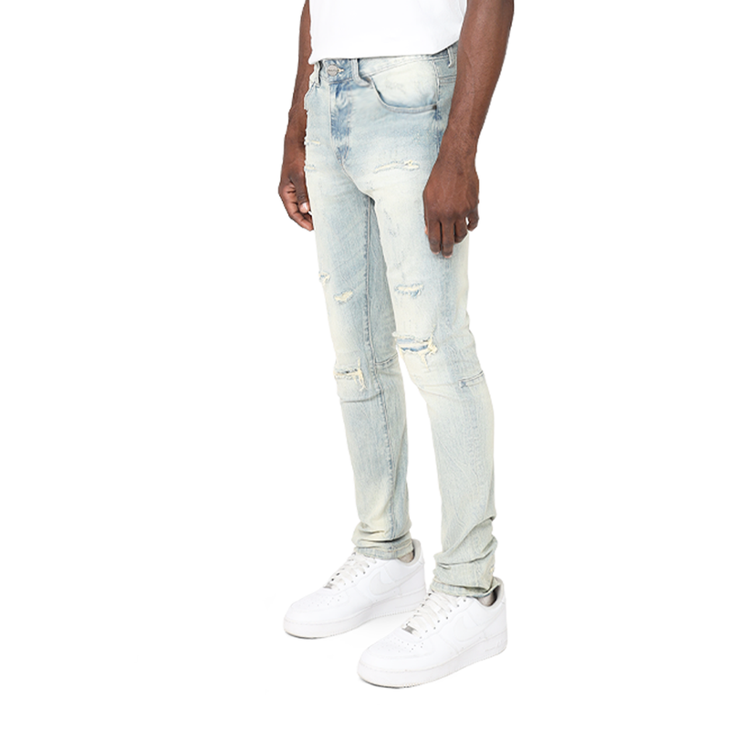 Smoke Rise 'Distressed Rip & Repair' Denim (Seville Blue) JP23103 - FRESH N FITTED