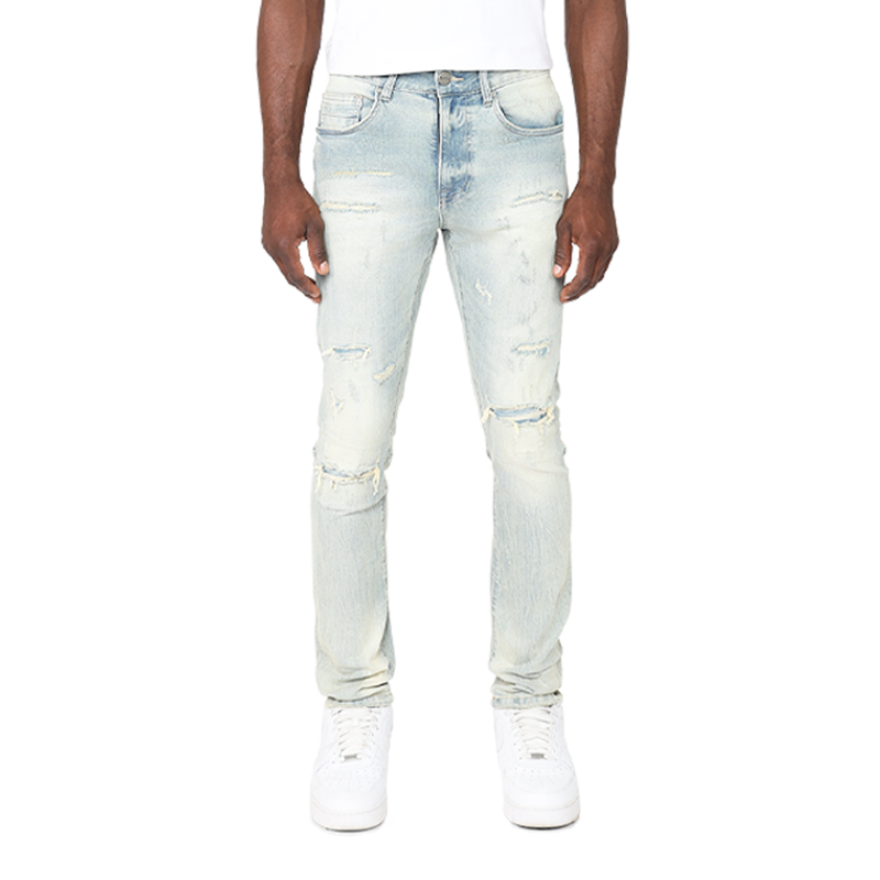Smoke Rise 'Distressed Rip & Repair' Denim (Seville Blue) JP23103 - FRESH N FITTED