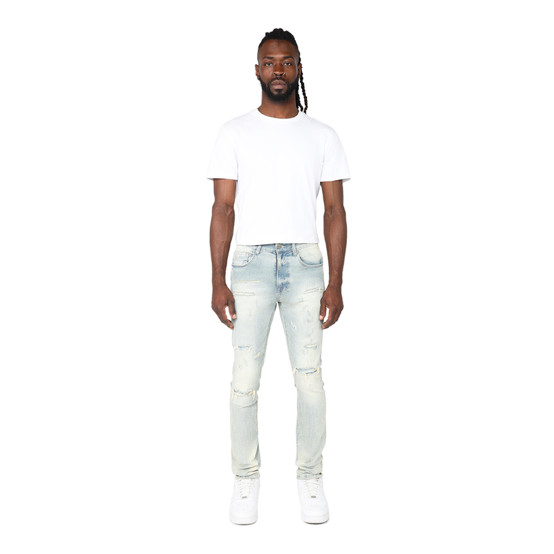 Smoke Rise 'Distressed Rip & Repair' Denim (Seville Blue) JP23103 - FRESH N FITTED