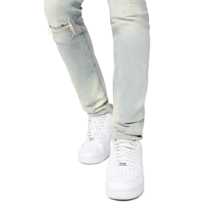 Smoke Rise 'Distressed Rip & Repair' Denim (Seville Blue) JP23103 - FRESH N FITTED