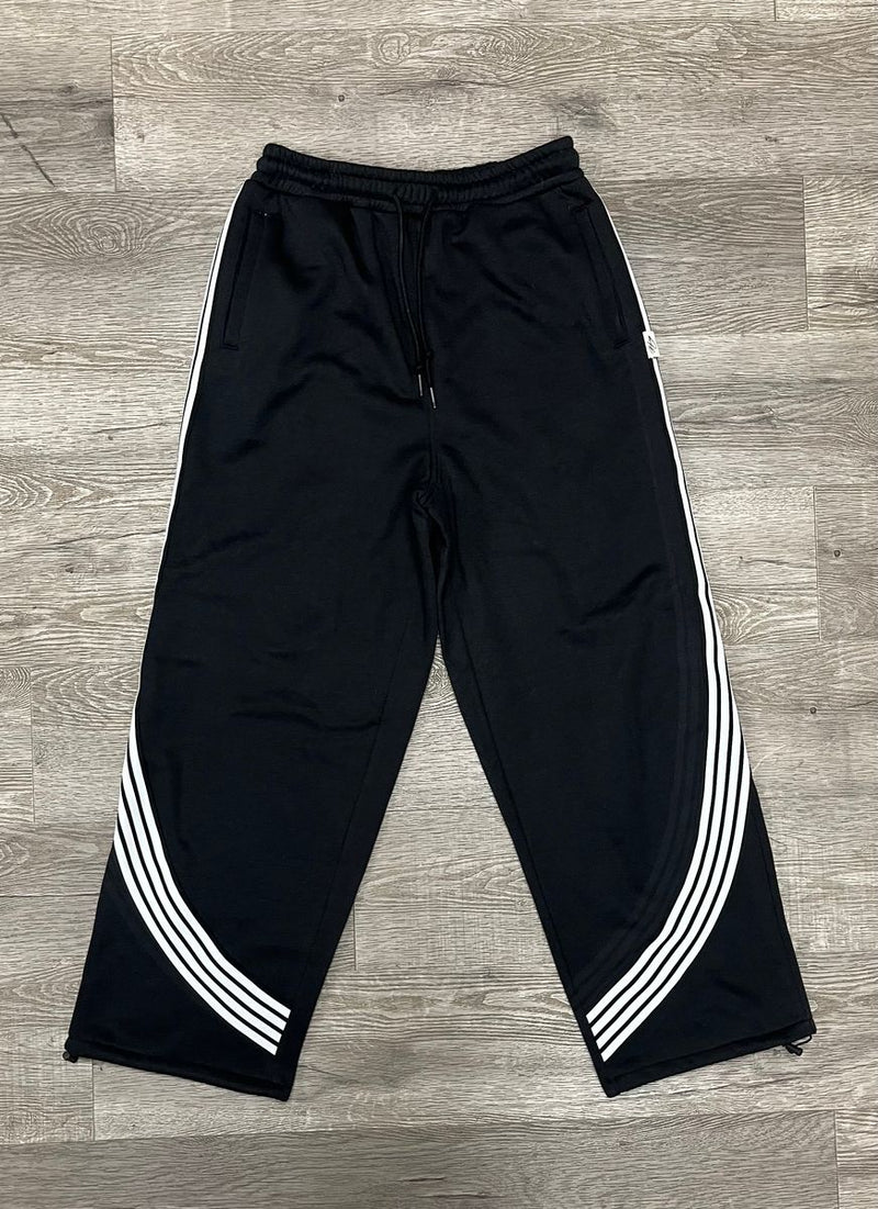 BKYS 'Stripped' Flecce Baggy Pants (Black) P1231 - FRESH N FITTED
