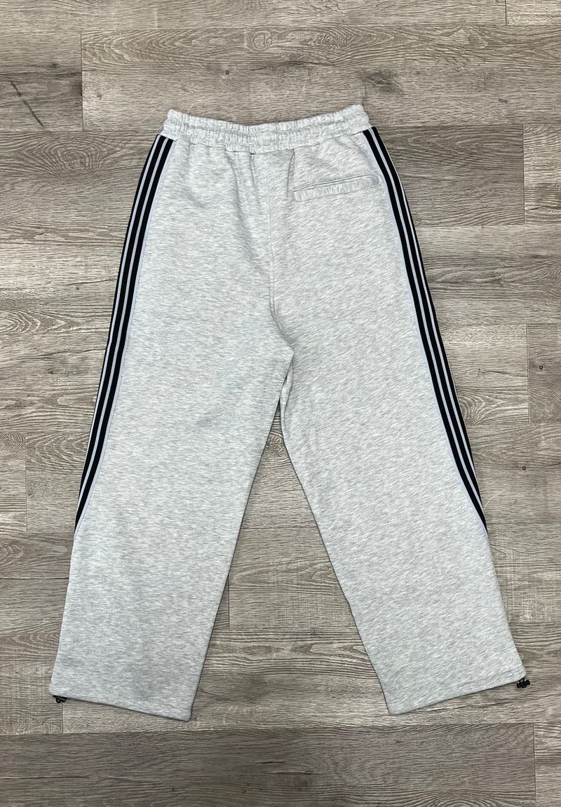 BKYS 'Stripped' Fleece Baggy Pants (Heather Grey) P1231 - FRESH N FITTED