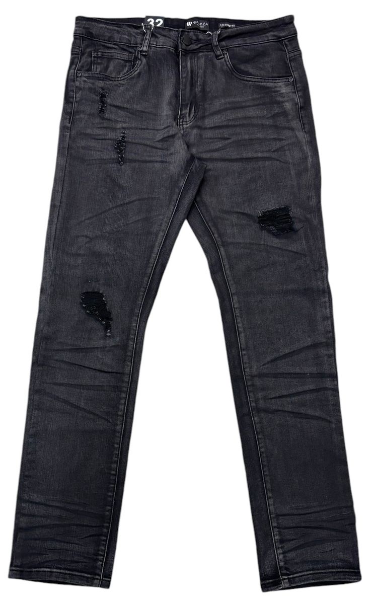 Waimea 'Plain Rips' Denim (Black Bleach Wash) M8115D - FRESH N FITTED