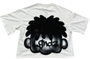 LGNDZ ' Bling Smile ' Oversized Cropped T-Shirt (White) LG1406 - FRESH N FITTED