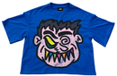 LGNDZ ' Colourful Smile ' Oversized Cropped T-Shirt (Royal) LG1408 - FRESH N FITTED