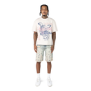 Smoke Rise 'Mechanical Flames' Denim Shorts (Mechanical Blue) JS25246 - FRESH N FITTED