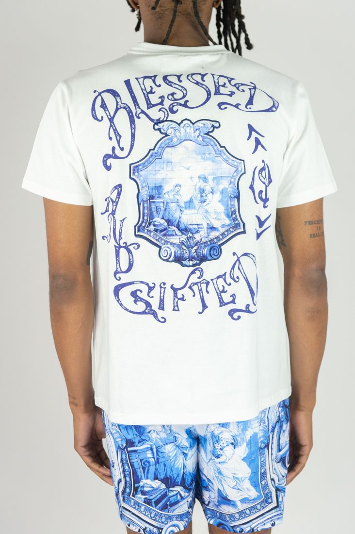 Rebel Minds 'Blessed And Gifted' Graphic T-Shirt (White) 151-118 - FRESH N FITTED