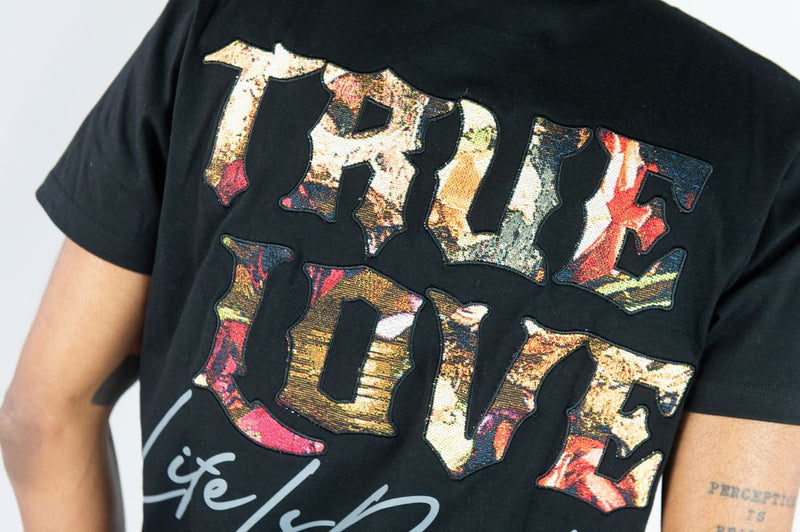 Rebel Minds 'True Love' Tapestry T-Shirt (Black) 151-132 - FRESH N FITTED