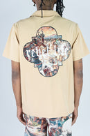 Rebel Minds 'Rebel Life' Camp T-Shirt (Beige) 151-731 - FRESH N FITTED