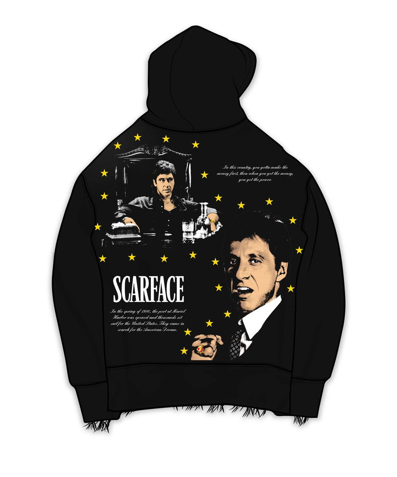 Reason 'Scarface' Distressed Hoodie (Black) RS5-149