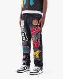 VOYAGE STUDIO Straight Fit Patch Artwork Denim (Black Wash) 51P03 - FRESH N FITTED