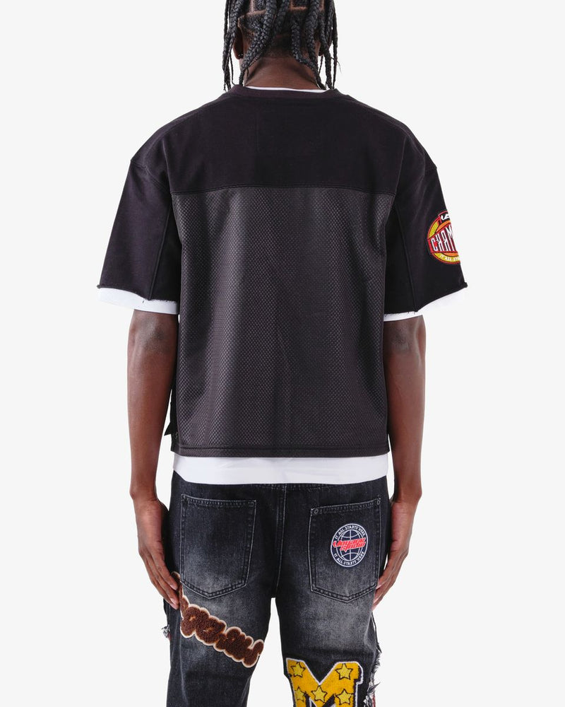 VOYAGE STUDIO Cropped Jersey T-Shirt (Black) 51T03 - FRESH N FITTED