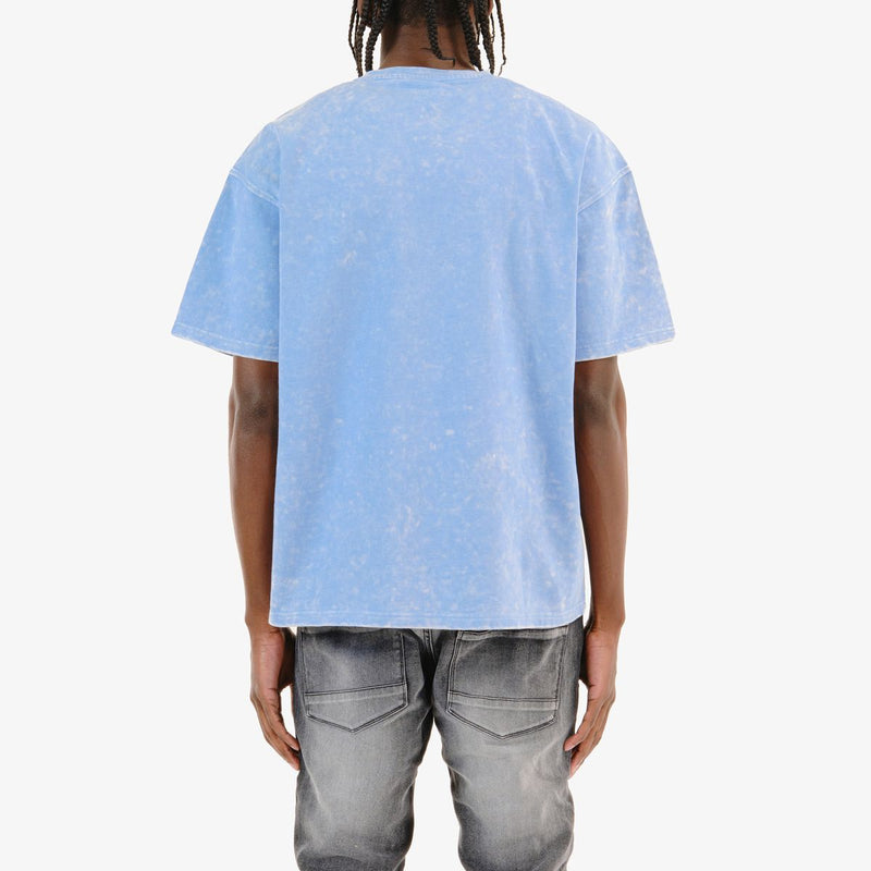 Copper Rivet 'Revenge' Acid Wash T-Shirt (Sky Blue) 511009 - FRESH N FITTED
