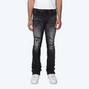 Smoke Rise 'All Rhinestone' Stacked Flare Denim (Hematite Black) JP25536 - FRESH N FITTED