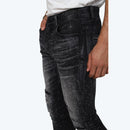 Smoke Rise 'All Rhinestone' Stacked Flare Denim (Hematite Black) JP25536 - FRESH N FITTED