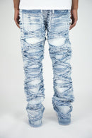 Roar Denim 'X Fray' Stacked Flare Denim (Lt.Blue) G52-641 - FRESH N FITTED