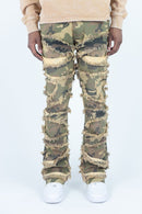 Roar Denim 'Rip & Fray' Stacked Flare Denim (Camo) G52-638 - FRESH N FITTED