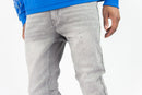 Roar Denim 'Rhinestone' Stacked Flare Denim In Grey