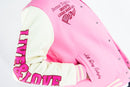 Rebel Minds 'Live And Love' Melton Varsity Jacket (Pink) 152-560