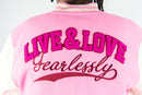 Rebel Minds 'Live And Love' Melton Varsity Jacket (Pink) 152-560