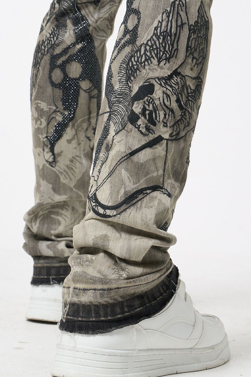 Waimea 'Cupid' Stacked Rhinestone Denim (Ant. Grey) M8567D